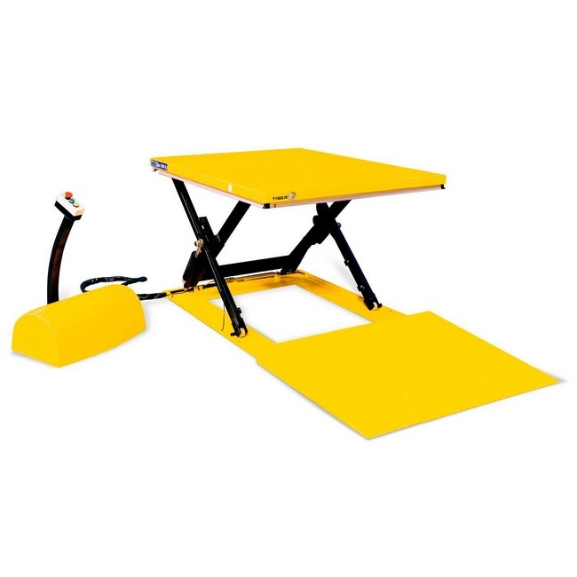 Supplywise Electric lift table 2000kg similar to the Castor And Ladder yellow electric lift table with 2000kg capacity and 870mm max lift height.