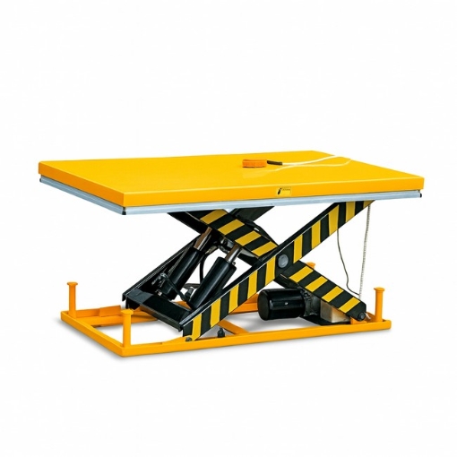 Supplywise Electric Scissor Lift Table 2000kg similar to the Linvar yellow electric scissor lift table, 2000kg capacity, steel construction.