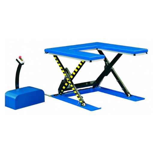 Supplywise Electric U-Level Lift Table 1500kg similar to the Builders Warehouse blue electric u-level lift table with 1500kg capacity and 860mm lift.