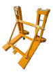 Supply Wise Double Drum Handling Equipment similar to the Makro yellow steel double drum grab with 720kg load capacity for forklifts.