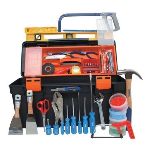 Supplywise 51-piece general purpose tool kit with robust toolbox similar to the Adendorff 51-piece general purpose tool kit in robust black plastic toolbox