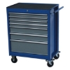 Supplywise 7-drawer lockable tool cabinet similar to the Game blue-grey 7-drawer steel roller cabinet on castors, lockable.