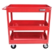 Supply Wise heavy duty tool trolley similar to the Leroy Merlin red three-tier steel tool trolley with two braked castors