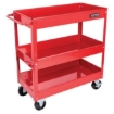 Supplywise heavy duty tool trolley similar to the Leroy Merlin red three-tier steel tool trolley with two braked castors