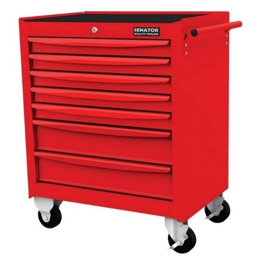 Supplywise 7-drawer steel tool cabinet for workshop similar to the Castor And Ladder lockable red 7-drawer steel roller cabinet on castors