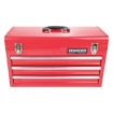 Supplywise's lockable 3-drawer steel tool chest similar to the Cashbuild red steel 3-drawer lockable tool chest with cantilever tray