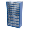 Supply Wise heavy duty steel parts organiser with transparent drawers similar to the Castor And Ladder 36-drawer steel parts organiser with transparent plastic drawers.