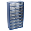 Supplywise 16-drawer small parts storage cabinet similar to the Builders Warehouse steel parts organiser with 16 transparent drawers.