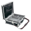 Supplywise lockable aluminium tool case for engineers similar to the Caslad lockable black aluminium tool case with 17-pocket lid and strap