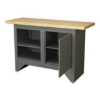 Supplywise lockable steel workbench with storage cabinet similar to the Game grey lockable steel workbench with 40mm beech laminate top