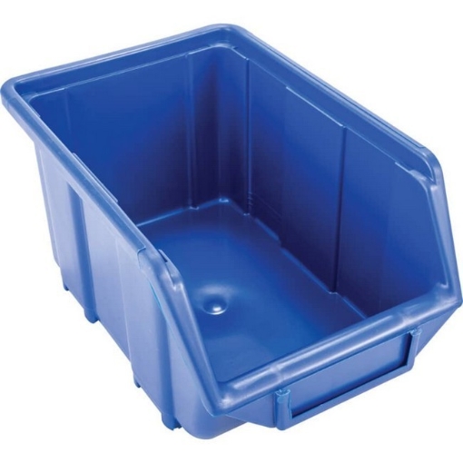 Supplywise stackable hanging small parts bin with label holder similar to the Builders Warehouse blue stackable hanging polypropylene parts bin with label holder