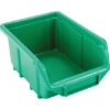 Supplywise stackable hanging plastic small parts storage bin similar to the Leroy Merlin green stackable hanging plastic small-parts bin with label holder.
