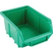 Supplywise stackable hanging plastic small parts storage bin similar to the Leroy Merlin green stackable hanging plastic small-parts bin with label holder.