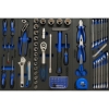 Supply Wise 76-piece professional tool kit with cantilever toolbox similar to the Castor And Ladder blue 76-piece steel cantilever tool set in portable toolbox.