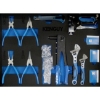 Supply-Wise 155-piece roller cabinet tool set similar to the Caslad black 6-drawer steel roller tool cabinet with 155-piece set