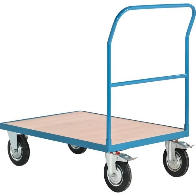 Supplywise 500kg plywood platform trolley similar to the Builders Warehouse blue plywood platform truck with steel frame, 500 kg, 150mm castors