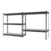 Supply Wise heavy duty steel shelving 318kg capacity similar to the Buco grey 5-shelf steel storage rack, 318kg per shelf capacity.