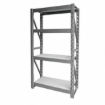 Supplywise heavy duty steel shelving 455kg per shelf similar to the Castor And Ladder grey heavy-duty steel shelving unit with four adjustable shelves.