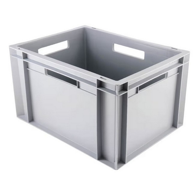 Supplywise 20L stackable euro container for warehouse storage similar to the Chamberlains grey 20l stackable plastic euro container with ergonomic handles