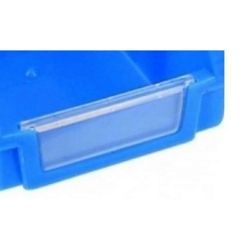 Supplywise clear plastic louvre panel label holder for storage bins similar to the Cashbuild clear plastic louvre panel label holders, pack of five for bins.