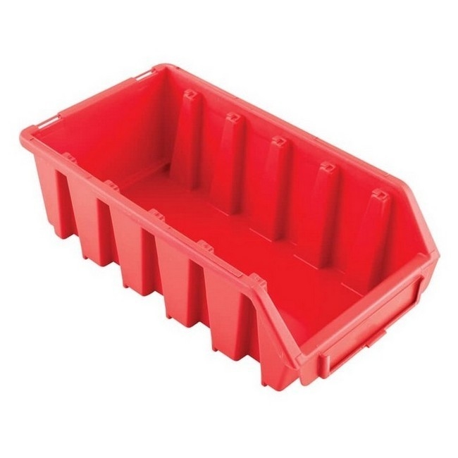 Supplywise wall-mountable stackable storage bins similar to the Adendorff red wall-mountable, stackable plastic storage bin with label slot