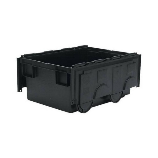 Supplywise heavy-duty nestable euro container with lid 49.5 litre similar to the Sa Ladder black heavy-duty 49.5 litre nestable euro container with lid.