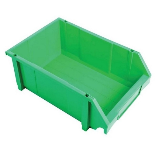 Supplywise stackable louvre panel storage bins for warehouse similar to the Sa Ladder green interlocking plastic louvre panel storage bin.