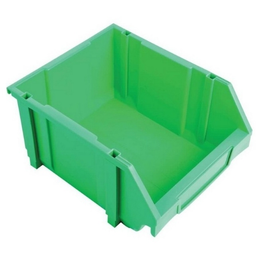 Supplywise interlocking louvre panel storage bin 280 x 350 x 184 mm similar to the Buco green interlocking louvre-panel plastic storage bin