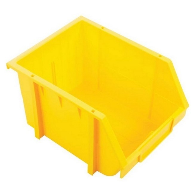 Supplywise industrial louvre panel storage bins yellow similar to the Makro yellow plastic louvre-panel storage bin, stackable and hangable