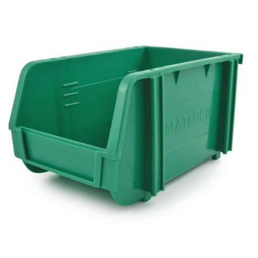 Supplywise stackable louvre panel storage bins similar to the Linvar green stackable interlocking louvre panel storage bin.
