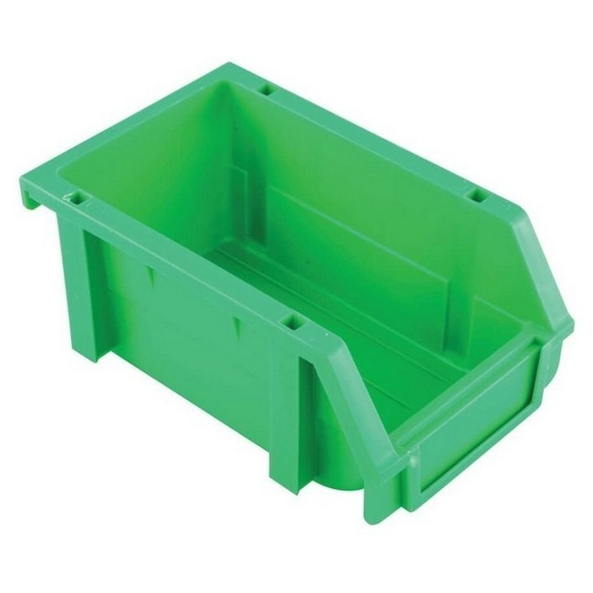 Supplywise louvre panel storage bins similar to the Cashbuild green interlocking plastic storage bin for louvre panels