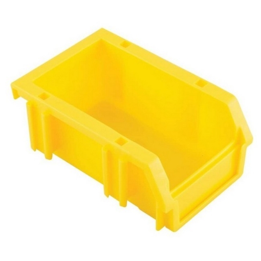 Supplywise louvre panel storage bins similar to the Caslad yellow interlocking louvre-panel plastic storage bin.