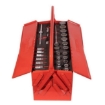 Supply Wise's 53-piece mechanics tool kit similar to the Cashbuild 53-piece mechanics tool kit in red steel cantilever box.