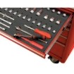 Supply Wise's 50-piece roller tool cabinet for workshops similar to the Builders Warehouse red steel 50-piece roller tool cabinet with castors and locks.