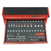 Supply Wise 50-piece roller tool cabinet for workshops similar to the Builders Warehouse red steel 50-piece roller tool cabinet with castors and locks.