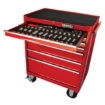 Supplywise 50-piece roller tool cabinet for workshops similar to the Builders Warehouse red steel 50-piece roller tool cabinet with castors and locks.