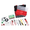 Supplywise 22-piece plumbers tool kit with toolbox similar to the Cashbuild a 22-piece plumbers kit in a black and red toolbox.