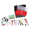Supplywise 22-piece plumbers tool kit with toolbox similar to the Cashbuild a 22-piece plumbers kit in a black and red toolbox.