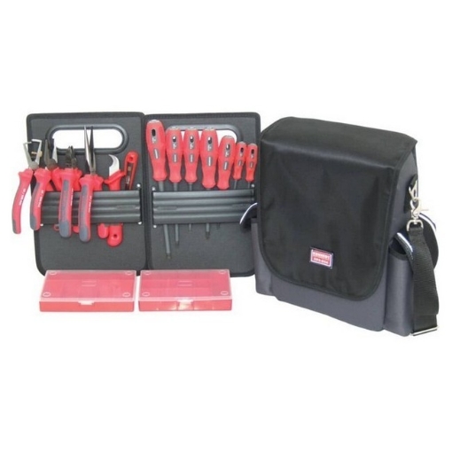 Supplywise VDE insulated electrician tool kit similar to the Buco black and red 16-piece insulated electrician tool bag kit