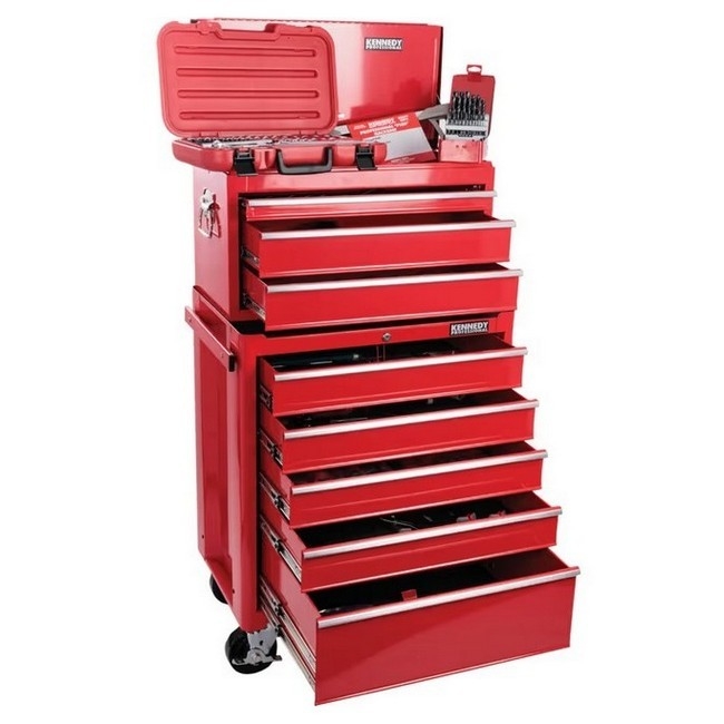 Supplywise 300 piece engineers tool kit with roller cabinet similar to the Makro 300-piece engineers tool kit with steel roller cabinet.