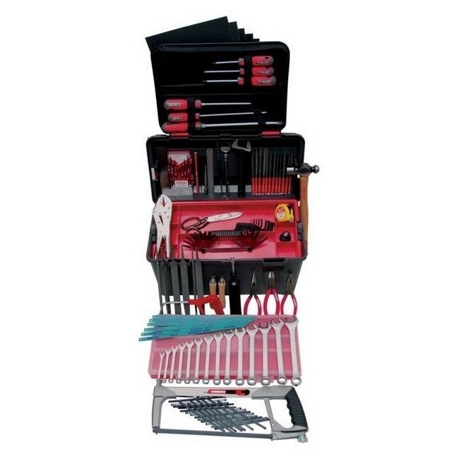 Supplywise 107-piece apprentice engineers tool kit similar to the Buco 107-piece apprentice engineer tool kit in black portable toolbox