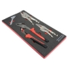 Supply Wise 4-piece wrench set with foam inlay for tool chests similar to the Sa Ladder four-piece grip spanner set in black/red foam tool chest inlay.