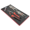 Supply Wise 4-piece adjustable grip wrench set with foam inlay similar to the Game 4-piece adjustable grip wrench set on red and black foam tray