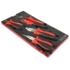 Supply Wise Comfort grip pliers set with foam inlay similar to the Linvar 4-piece comfort-grip pliers set in red 1/3 foam inlay