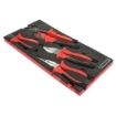 Supply Wise 4-piece comfort grip pliers set with foam inlay for tool cabinets similar to the Leroy Merlin 4-piece comfort-grip pliers set with red foam inlay for cabinets