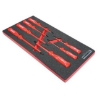 Supply Wise insulated VDE screwdriver set with foam inlay for tool cabinets similar to the Trojan Trolley 7-piece insulated vde screwdriver set in red/black foam inlay.
