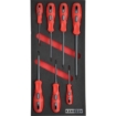 Supplywise 1000V insulated 7-piece screwdriver set similar to the Caslad 7-piece 1000v dual-grip insulated screwdriver set in foam tray.