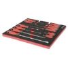 Supply Wise 12-piece screwdriver set with foam inlay for tool cabinets similar to the Makro 12-piece screwdriver set in red foam inlay with magnetic tips.