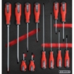Supplywise 12-piece screwdriver set with foam inlay for tool cabinets similar to the Makro 12-piece screwdriver set in red foam inlay with magnetic tips.