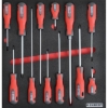 Supplywise 12-piece torque screwdriver set with foam inlay similar to the Game 12-piece screwdriver set in red and black foam inlay for cabinets